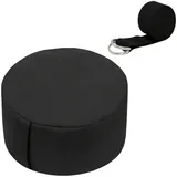 Relaxdays Meditationskissen Set mit Yogagurt Schwarz,