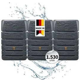 4rain Slim Stone Decor Mauertank 1530 l graphitgrau