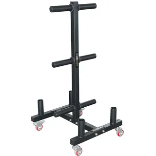 Sporttrend 24® Bumper Plate Rack auf Rollen bis 400kg mit 50mm Scheibenaufnahme | Hantelscheibenständer Scheibenständer Hantelständer Gewichtscheibenständer Gewichtsscheibenständer für Bumper Plates