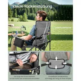 Songmics Campingstuhl Klappstuhl Grau