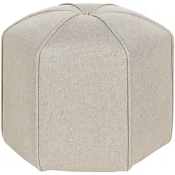 Pouf Leinen beige ⌀ 45 cm WISHEK