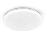 EGLO Deckenlampe Pogliola-S, Ø 31 cm, Kristalleffekt LED Deckenleuchte, 1 flammige Wohnzimmerlampe aus Stahl und Kunststoff, Lampe weiß, Kinderzimmerlampe, Küchenlampe, Bürolampe, Flurlampe Decke