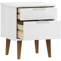 vidaXL Nachtschrank MOLDE 40 x 35 x 48 cm Weiß