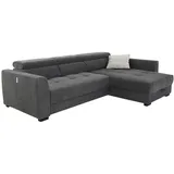 JOB Eckcouch Stoff 2-Sitzer Grau