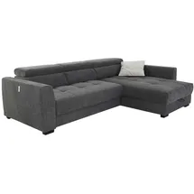 JOB Eckcouch Stoff 2-Sitzer Grau