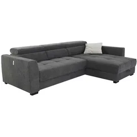 JOB Eckcouch Stoff 2-Sitzer Grau