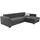 JOB Eckcouch Stoff 2-Sitzer Grau