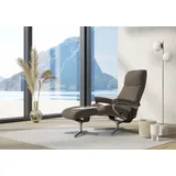 Stressless Stressless® »View«, (Set, Relaxsessel mit Hocker), mit Hocker, mit Cross Base, Größe S, M & L, Holzakzent Schwarz, braun