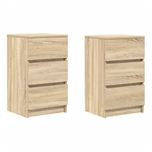 vidaXL Nachtschrank mit 3 Schubladen 39 x 35 x 65 cm Braun