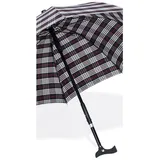 Ossenberg Stockschirm Twin mit Fritzgriff – Ø 105cm – 2 in 1 Gehstock & Regenschirm – Handstock, Gehhilfe, Gehstütze – höhenverstellbar - schwarz/blau