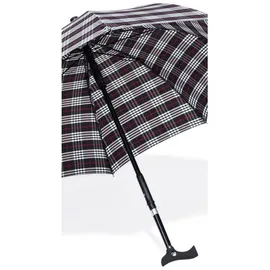 Ossenberg Stockschirm Twin mit Fritzgriff – Ø 105cm – 2 in 1 Gehstock & Regenschirm – Handstock, Gehhilfe, Gehstütze – höhenverstellbar - schwarz/blau