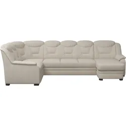 Wohnlandschaft COTTA "Marcus U-Form", beige, B:330cm H:99cm T:211cm, 100% Polyester, Sofas, Bequeme Wohnlandschaft in klassischem Design mit hoher Rückenlehne