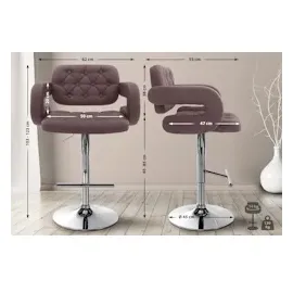 CLP 2er Set Barhocker Dublin Stoff braun