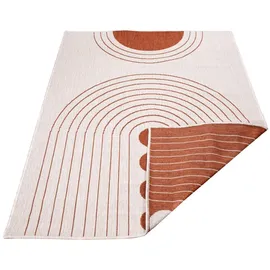Carpet City Outdoorteppich DUO RUG 5739, rechteckig, Höhe: 5 mm, Wendeteppich Wetterfest In- & Outdoor, Balkon, Terrasse, Wohnzimmer rot 160 cm x 230 cm x 5 mm