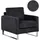 Beliani Sessel VIND Cord 78 x 113 x 93 cm Schwarz mit Kissen