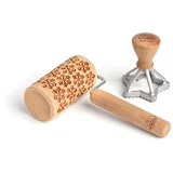 Marcato Kekszubereitungs-Set, Weihnachtsthema, Teigrolle für Kekse, 65 mm, Sterne-Form + Weihnachts-Rezeptbuch, hergestellt in Italien, Modell: Christmas Cookies