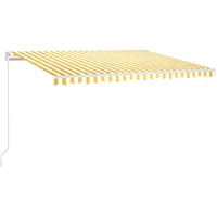 VidaXL Automatisch Gelenkarmmarkise 450 x 300 cm gelb/weiß 3068928