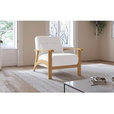 sit&more Sessel »Billund«, Armlehnen aus eichefarbigem Buchenholz, verschiedene Bezüge und Farben weiß