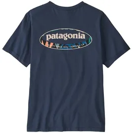 Patagonia 95 Oval Logo Herren T-Shirt-Dunkel-Blau-L