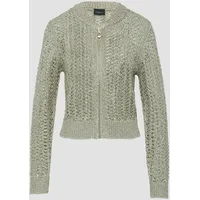 S.Oliver BLACK LABEL Blouson aus Ajourstrick mit Pailletten Damen, Grün, L