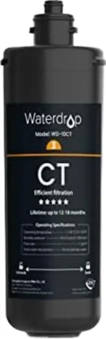 Waterdrop TSA Untertisch-Wasserfiltersystem, 3-Stufen 0,5-Mikron-Wasserfilter für Trinkwasser, NSF/ANSI 42 zertifiziert, entfernt 99,99 % Blei, Chlor, Chloramin, Fluorid, Geruch, Direktanschluss
