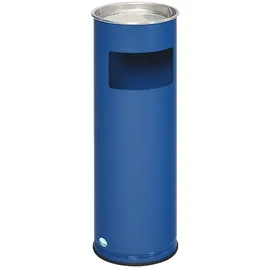Proregal Klassischer Kombiascher rund HxBxT 66 x 23 x 23 cm Verzinkter Stahl Blau