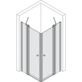 Breuer Elana 2.0 mit Eckeinstieg mattschwarz 90 x 90 x 200 cm