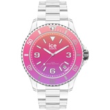 ICE-Watch - ICE clear sunset Pink - Mehrfarbige Damenuhr mit Plastikarmband - 021440 (Small)