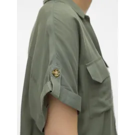 Vero Moda Vmbumpy S/S SHIRT WVN GA Noos, grün XS - XS