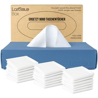 LastTissue® Wiederverwendbare Tissue Box -mit 18 Weichen Bio Baumwolltüchern - umweltfreundliche Kosmetiktücherbox - Tücherbox für den Haushalt
