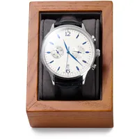 Oirlv Massivholz Uhrenbox Uhrenhalter mit Kissen Uhren aufbewahrungsbox(7 x 9.5 x 4.8cm,Dunkelgrau)