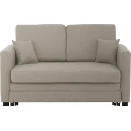 Home Affaire 2-Sitzer HOME AFFAIRE "Mexico", grau (beigegrau), B:140cm H:87cm T:83cm, Sofas, mit ausziehbarer Schlaffunktion