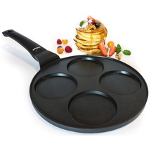 endusor Pancake Pfanne Spiegeleipfanne - Ø26cm mit [PowerShield]-Beschichtung | Induktion Ceran Gas Elektro | 4x Form Maker Eierpfanne, Spiegelei Liwanzen Poffertjes Blinis