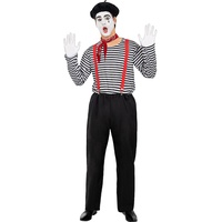 Funidelia | Mimiker Kostüm für Herren Clowns, Zirkus - Kostüm für Erwachsene & Verkleidung für Partys, Karneval & Halloween - Größe L - XL - Schwarz