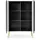 Deine Möbel 24 MODERNO 103 x 129 x 39 cm Schwarz / Gold / Weiß / Beige