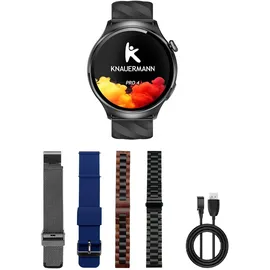 knauermann PRO 4 Rund 47 mm Schwarz Silikonband Schwarz