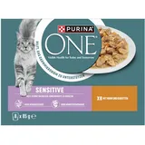 PURINA ONE SENSITIVE Katzenfutter nass mit Huhn 8er-Pack (1 x 8 x 85g)