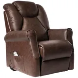 POLTRONE ITALIA Angela 2 Motoren Leder Relaxsessel Aufstehhilfe abziehbar Roller System Rückenlehne Schleife Sitz Mikrofedern Elektrischer Sessel Seniorensessel Braun