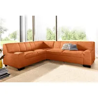 DOMO collection Ecksofa »Norma L-Form«, wahlweise mit Bettfunktion, orange