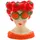 Dekohelden24 XL Dekovase, Vasenkopf, Frauenvase, Vase als Frau mit Erdbeerkopfschmuck, Blumenvase als Erdbeermädchen, Keramikvase Erdbeere, Vase Frau mit Erdbeere Dekor aus Keramik in bunt, L/B/H 12 x 13 x 18 cm.