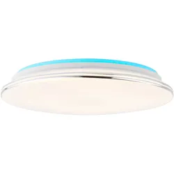 Brilliant LED Deckenleuchte Edna weiß chrom 24W CCT RGB Backlight mit Fernbedien...
