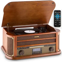 Belle Epoque 1908 DAB Retro-Stereoanlage Plattenspieler DAB+ Braun