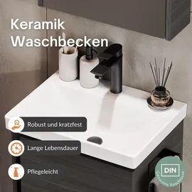 Planetmöbel Unterschrank mit Waschbecken 50 cm Anthrazit