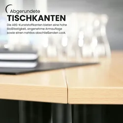 bümö Tisch, Multifunktionstisch 160 x 80 cm in grau - Besprechungstisch, Konferenztisch, Meetingtisch, Mehrzwecktisch, Pausentisch, Besprechungsraum,