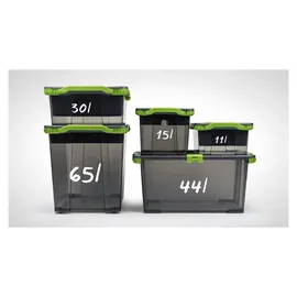 Rotho Evo Total Aufbewahrungsbox 44l mit Deckel grau/grün