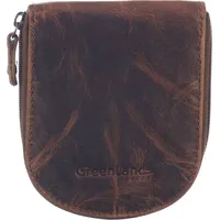 GreenLand Nature Leder Wiener Schachtel Montana Ziparound Coin Purse RFID Brown braun - Braun