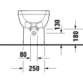 Duravit No. 1 Standbidet, mit Überlauf, Hahnlochbank, weiß,
