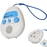 Asserdichtes kabelloses Badezimmer-Radio , tragbares AM/FM-Radio mit eingebautem Lautsprecher, robust, ideal für Dusche & Outdoor - Weiß