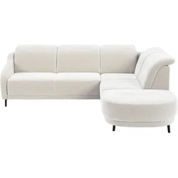 Ecksofa SIT & MORE "Blues L-Form", weiß, B:258cm H:93cm T:249cm, 100% Polyester, Sofas, wahlweise mit Klapptisch und USB