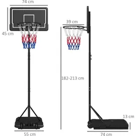 sportnow Basketballkorb 182-213 cm Schwarz